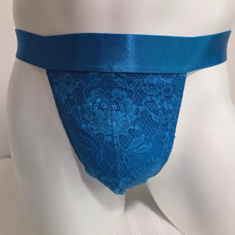 Cosabella Luxury Men's Lace Jock Strap Designer Underwear Udaipur Blue